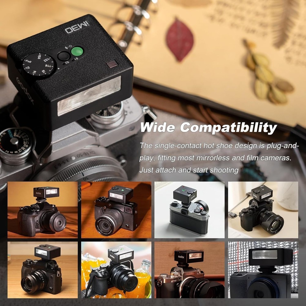 Portable iM30 Mini Flash with Diffuser for Enhanced Photography - GN15 Speedlite