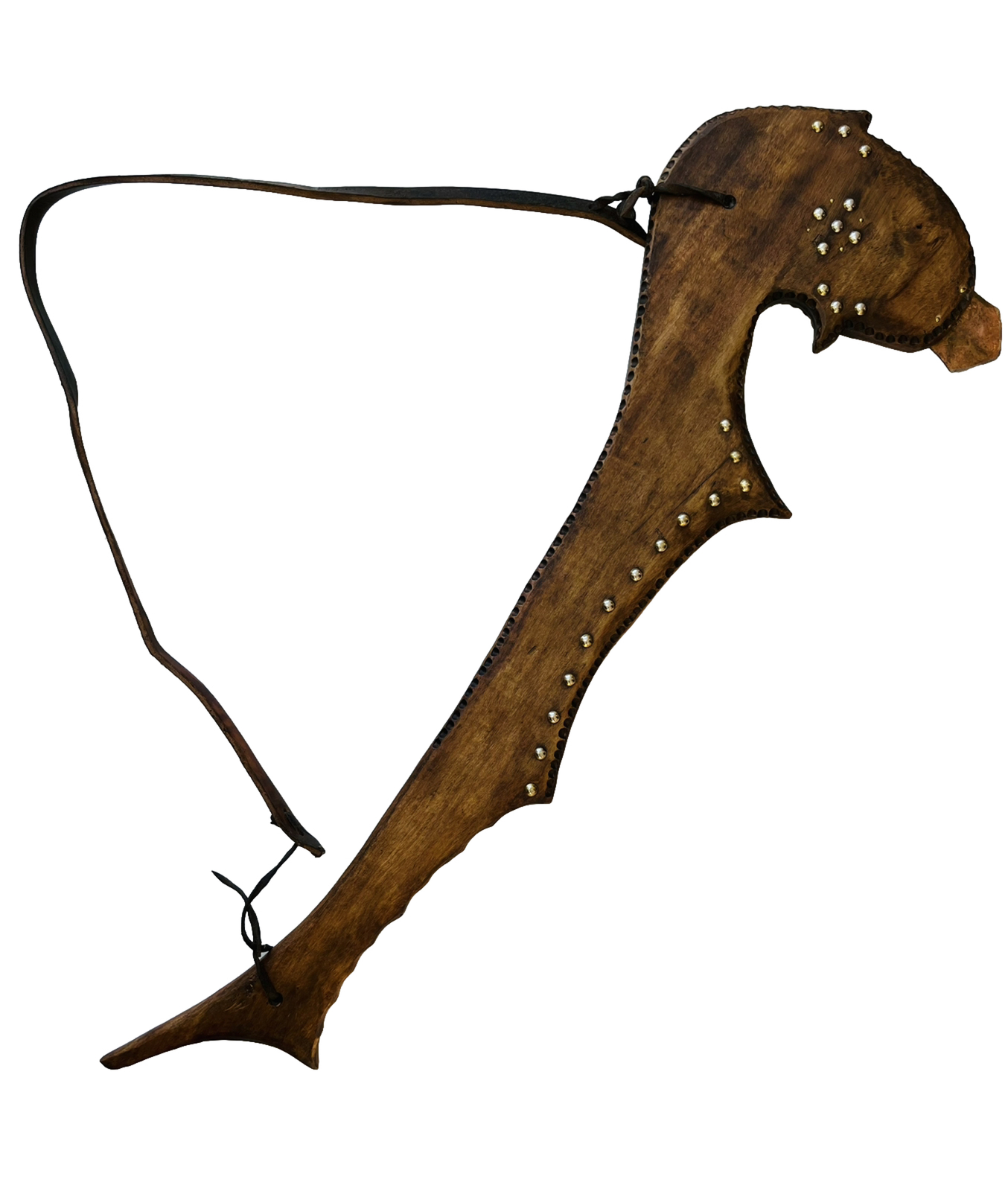 1860 Sioux Gunstock War Club Reproduction, Hard Rock Maple, Hand Tooled 35" L