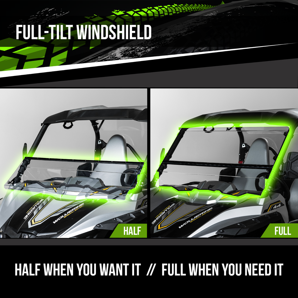 TERRARIDER YAMAHA WOLVERINE HALF UTV WINDSHIELD - AR 1/4"
