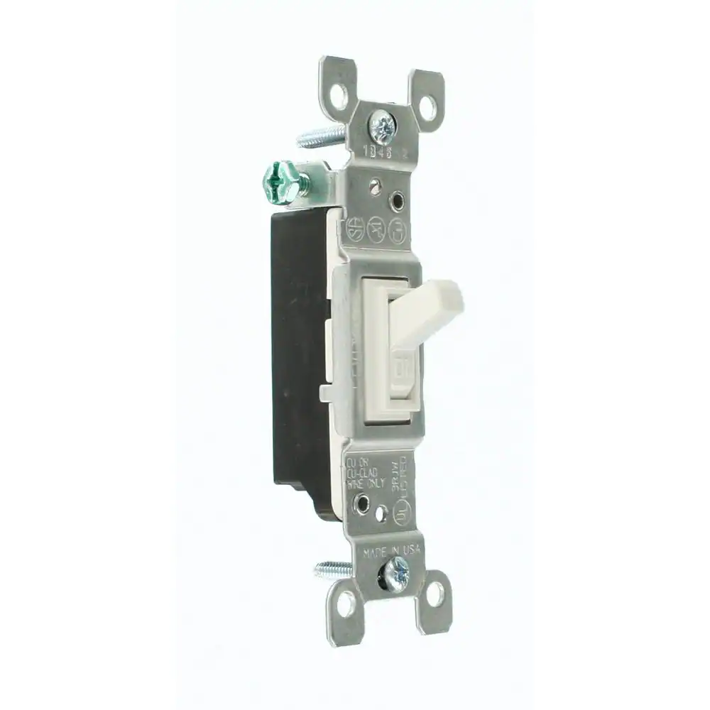 15 Amp Single-Pole Toggle Light Switch White