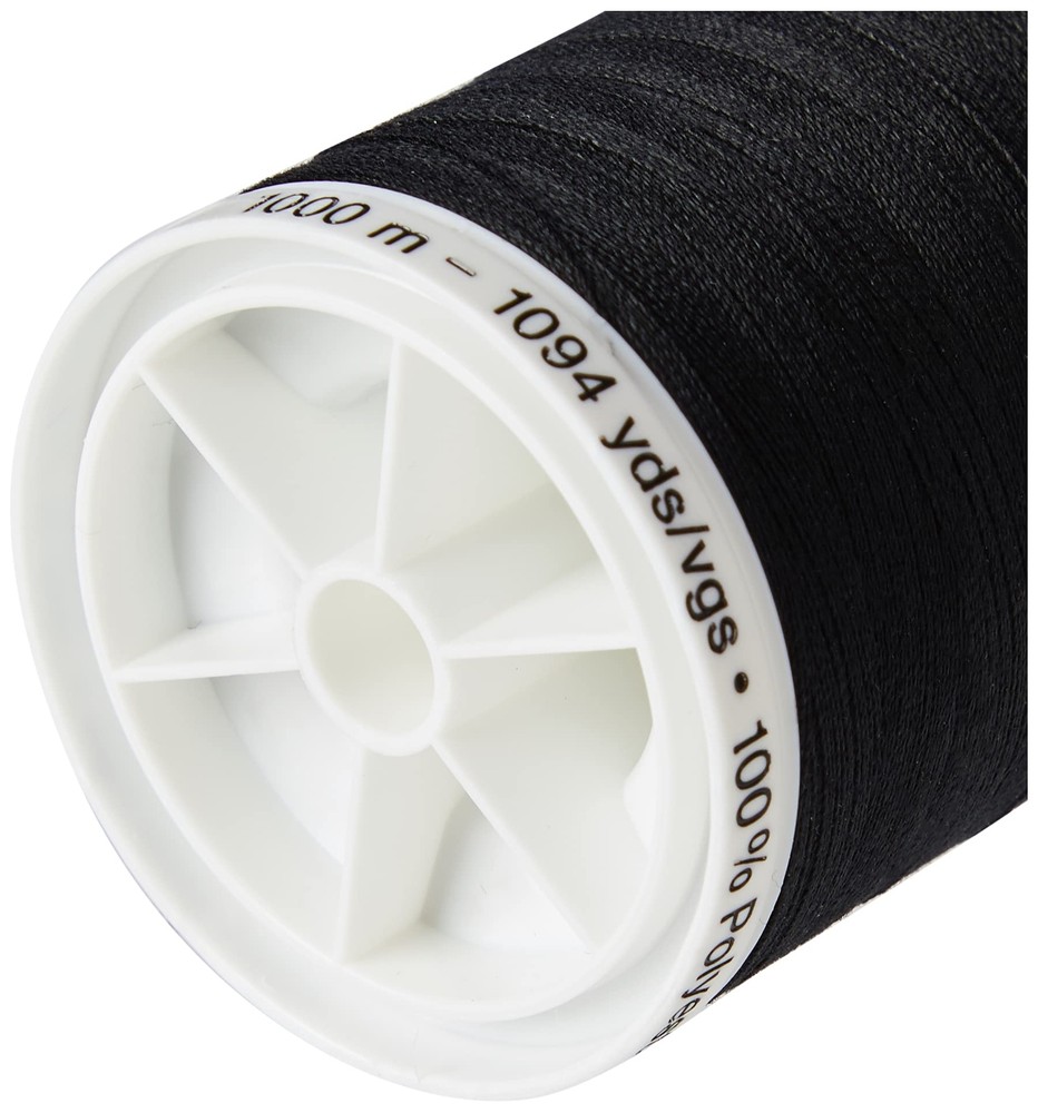 Gutermann Black Polyester Sew-All Thread 1000m Durable Sewing Thread