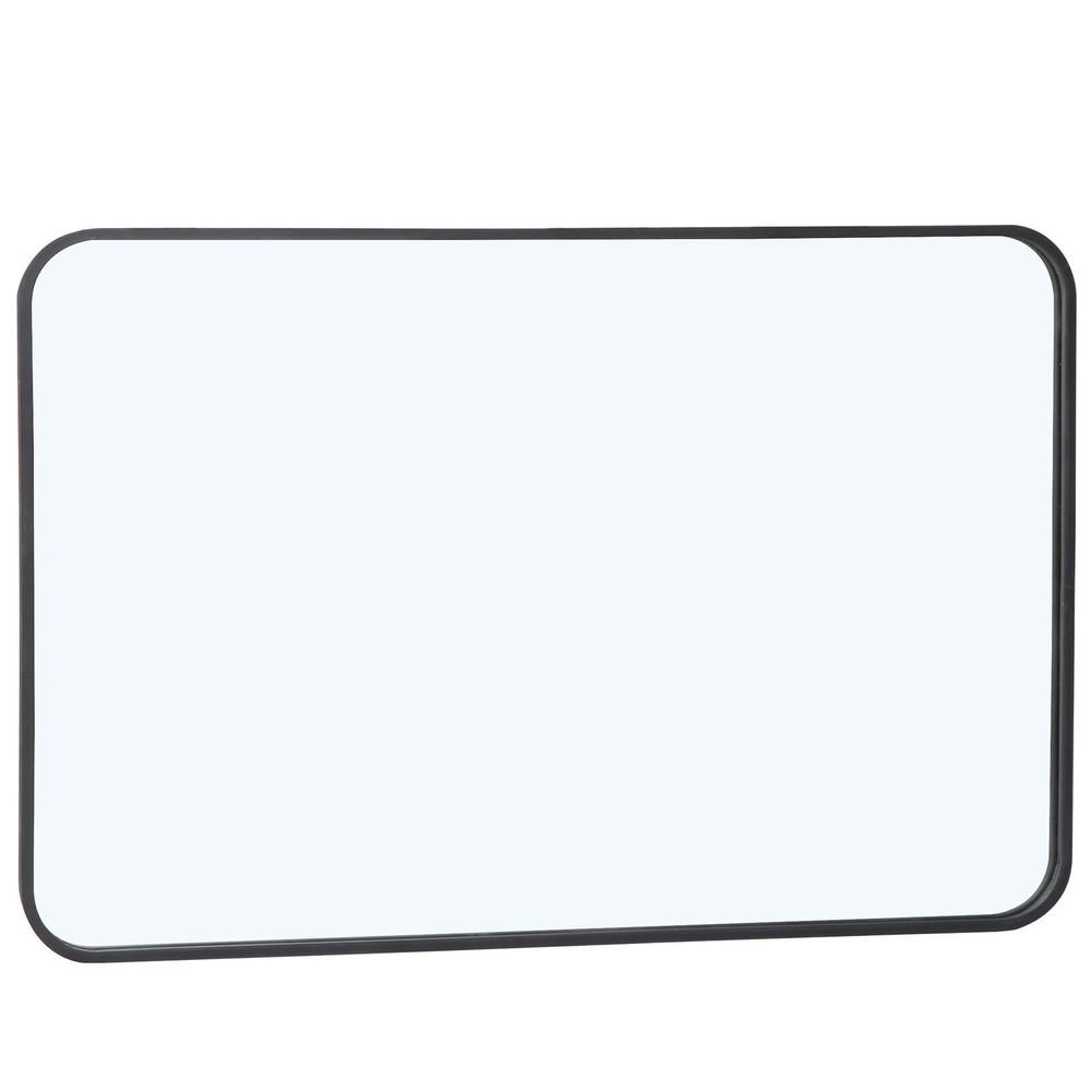 2PCS 24" x 36" Rectangular Wall Mirror Metal Black Frame Bathroom Bedroom