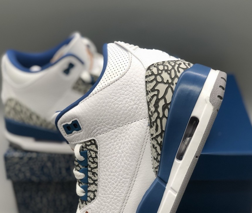 Jordan 3 Retro "White and True Blue" Basketball Shoes Size US 7-12