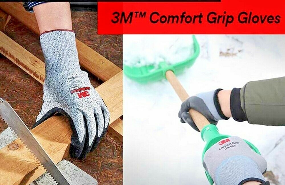 3M Micro Foam Nitrile Grip Coated Nylon Shell Protective Work Gloves 10Pack Grey