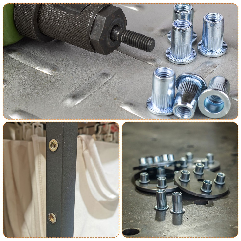 150Pcs Rivet Nut Flat Head, 1/4"-20 Socket Head Cap Screws and Flat Washers