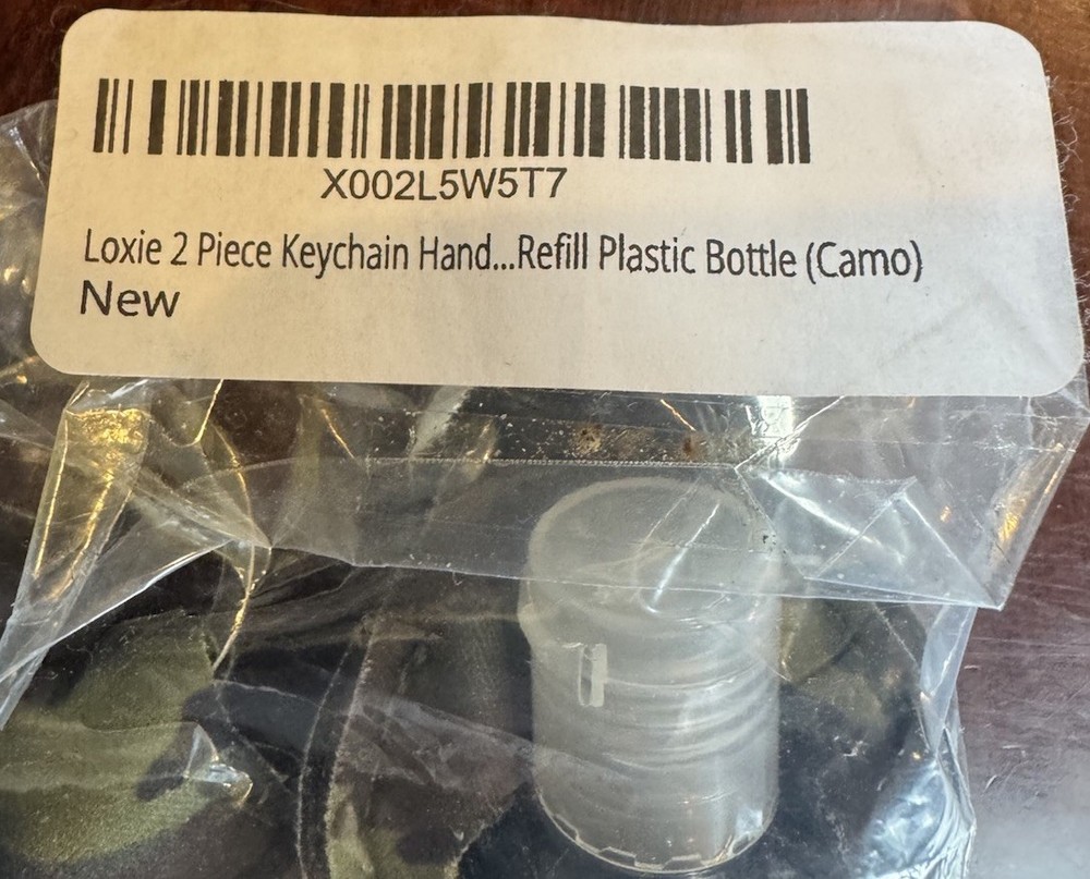2 PIECE KEYCHAIN HAND REFILL PLASTIC BOTTLES CAMO