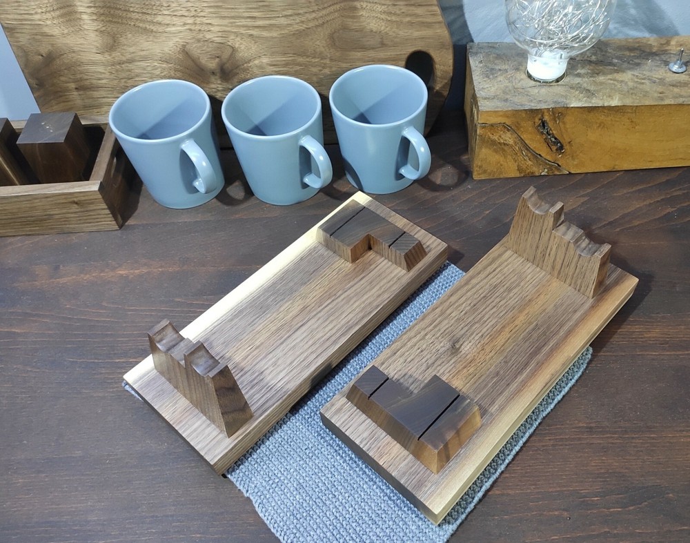 HeSy Handmade Dual Display Stand from solid walnut wood