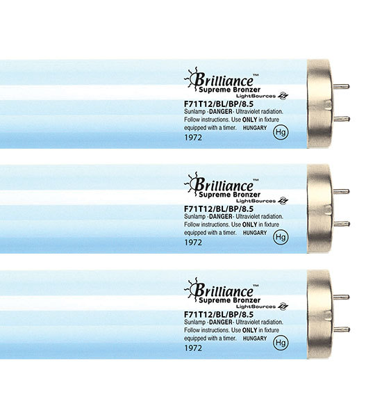 Brilliance Supreme Bronzer F71T12 8.5% 100W Bipin Tanning Bulbs - Hot Lamps!