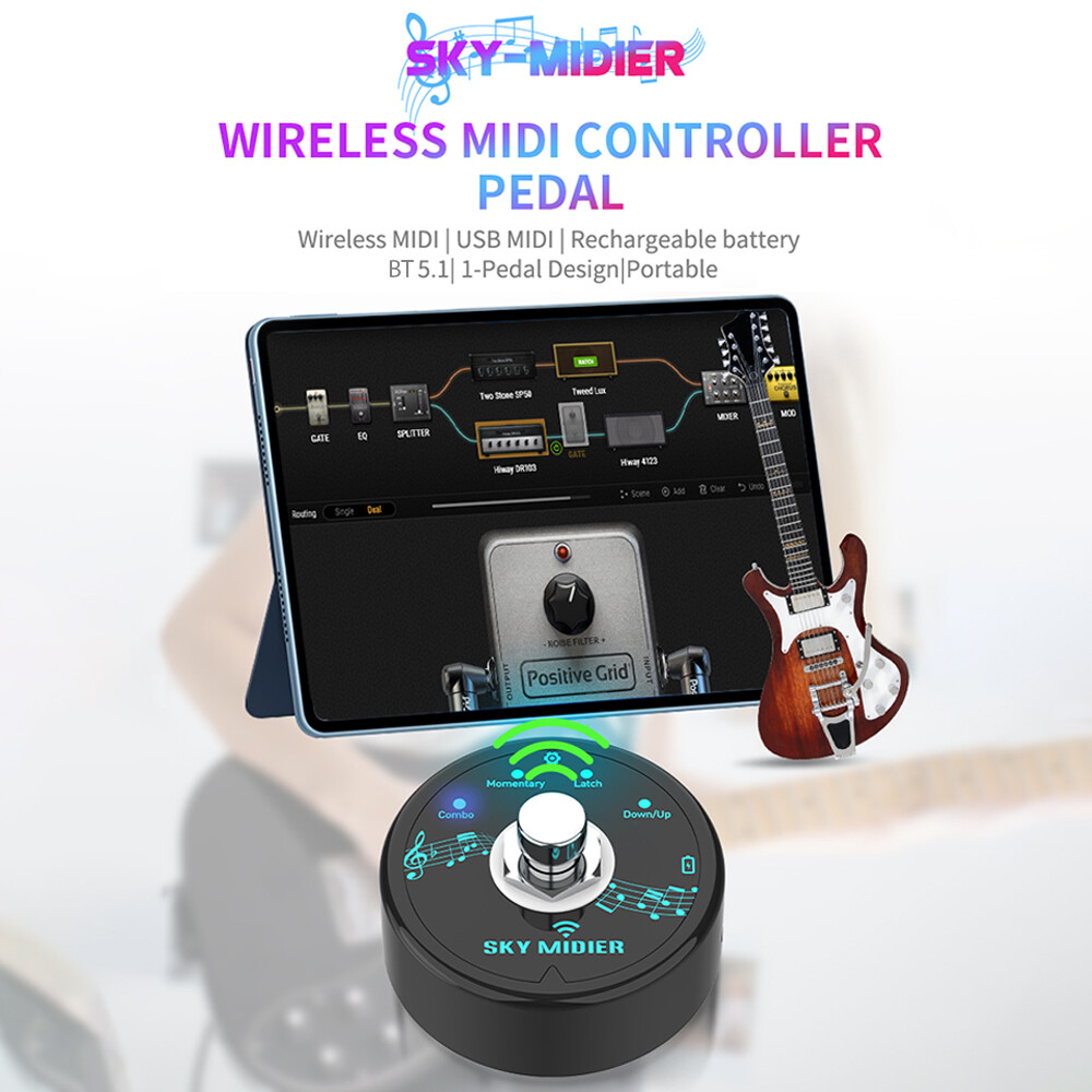 BT MIDI Effector Pedal Mini MIDI Controller Software Effector Controller G8H7