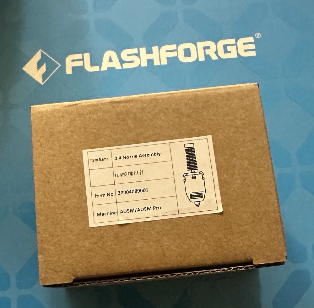 FLASHFORGE AD5M Ser 3D Printer Nozzle 0.4mm 280℃ High Flow 0.4mm. 20004089001