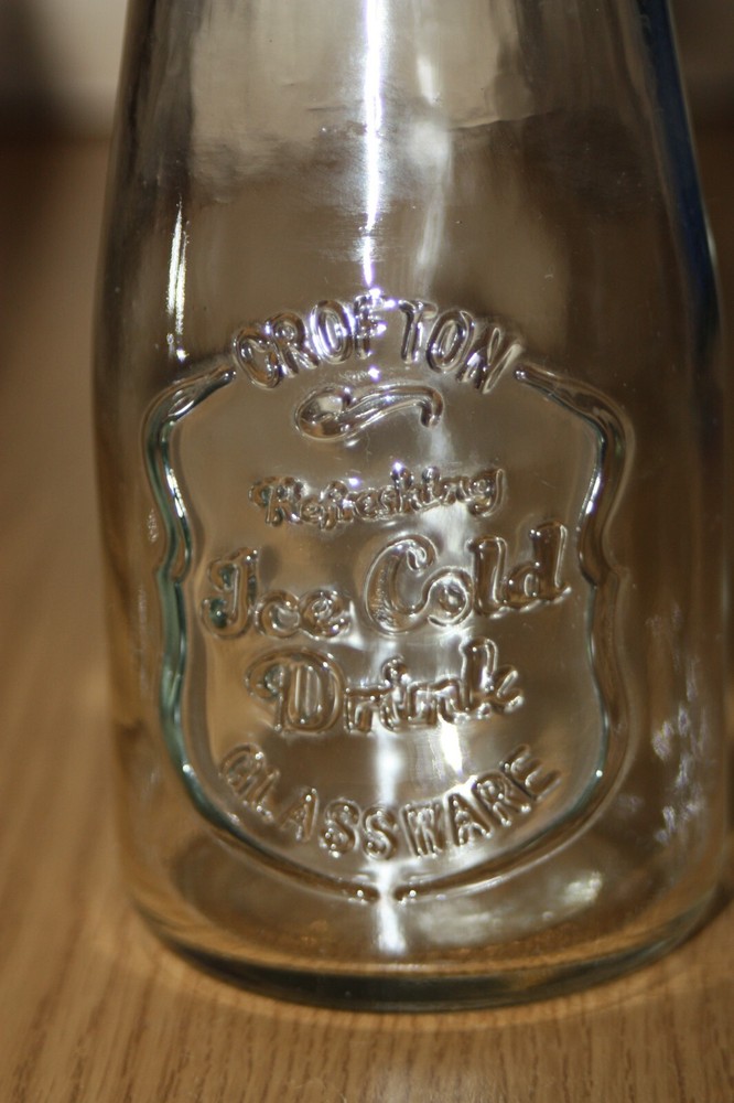 2 Collectable Drinks Bottles - Crofton Refreshing Ice Cold Drink Glassware