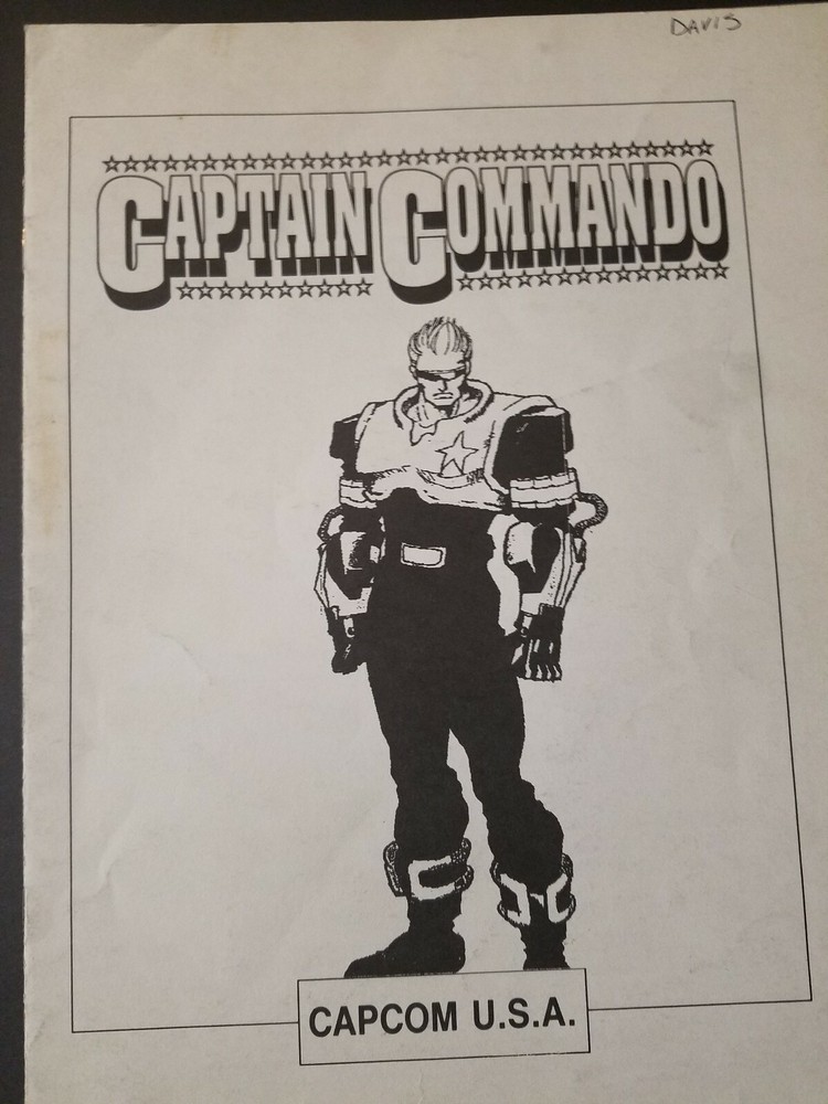 Original VINTAGE Captain Commando Capcom Arcade Operations Manual COMPLETE
