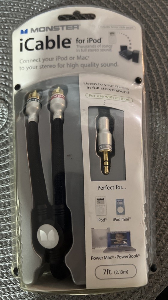 Monster iCable Stereo Cable For iPod and Mac 7ft Cable