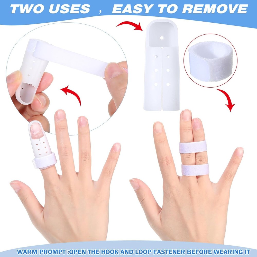 10 Pcs Finger Splints Mallet Finger Brace Joint Support Protector 5 Sizes