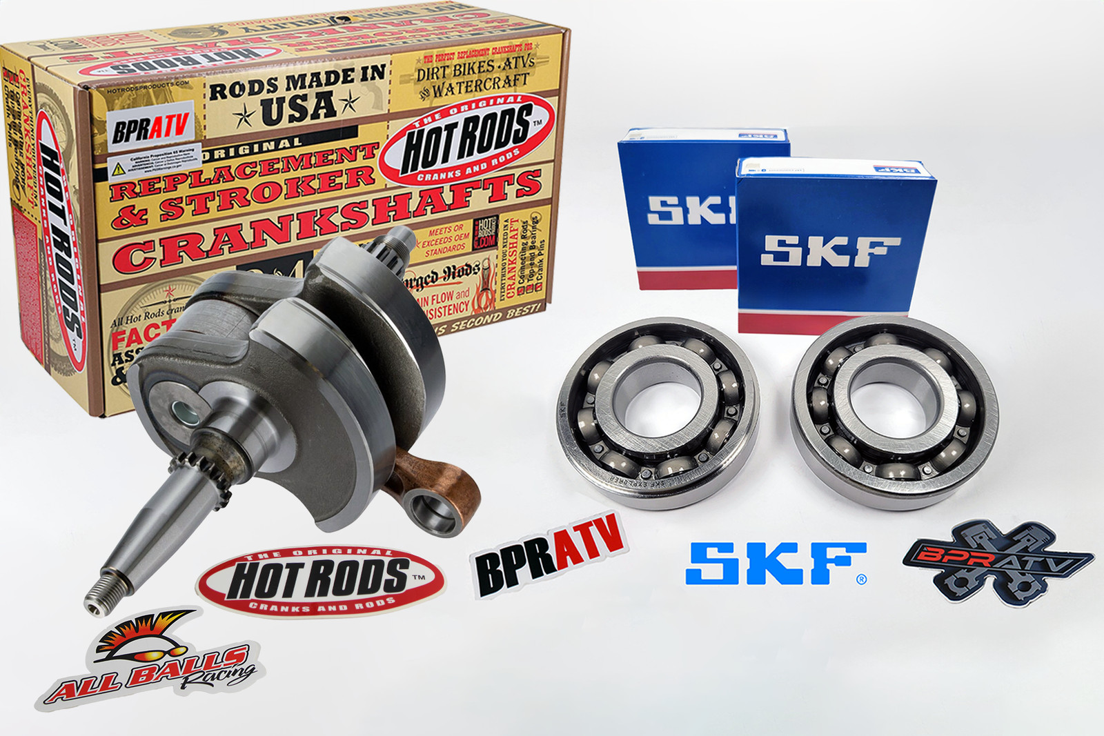Yamaha YFZ450 Bottom End Engine Rebuild Kit Hot Rods Crank SKF Bearings Gaskets