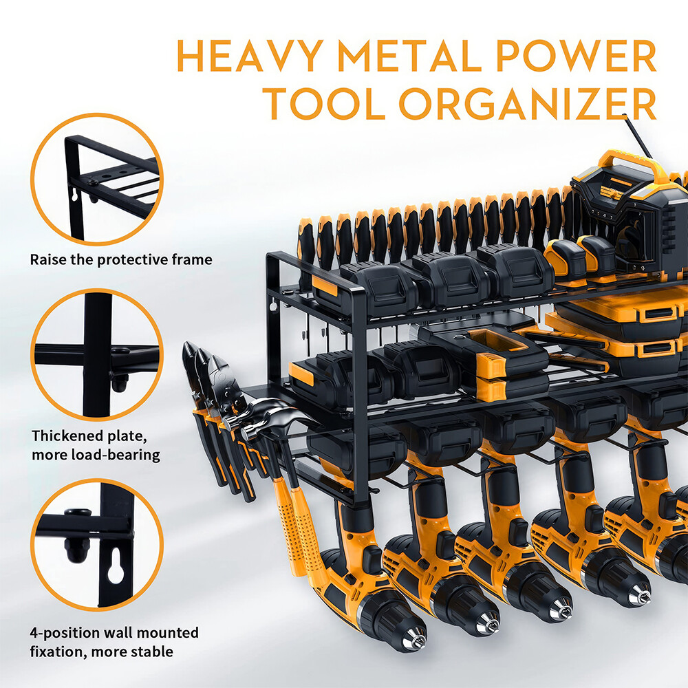 Power Tool Organizer 3 Layer Drill Holder Power Tool Storage Rack Battery Holder