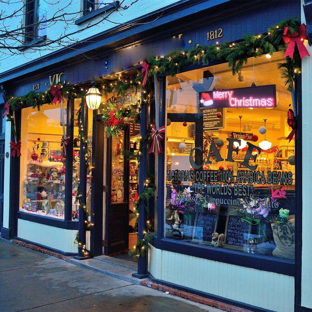 LED Sign 40"X8" Scrolling Message Display Board RGB 7-Color Programmable Board