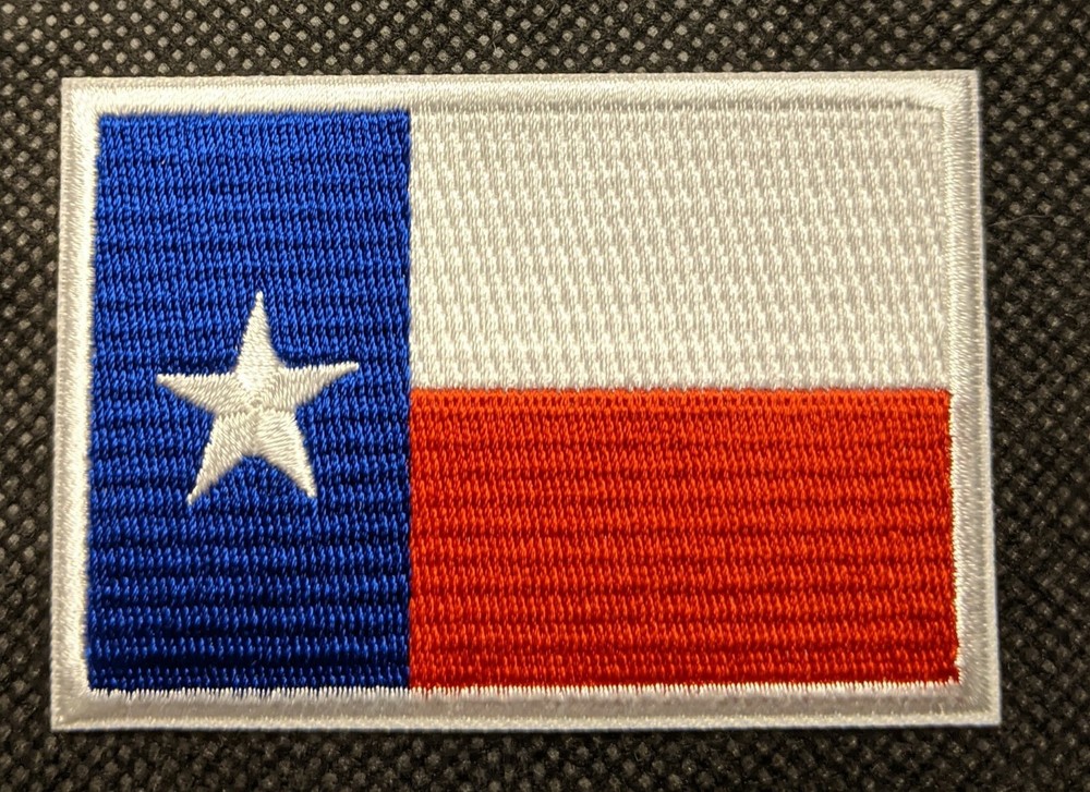 Texas State Flag White Border Embroidered Biker Patch
