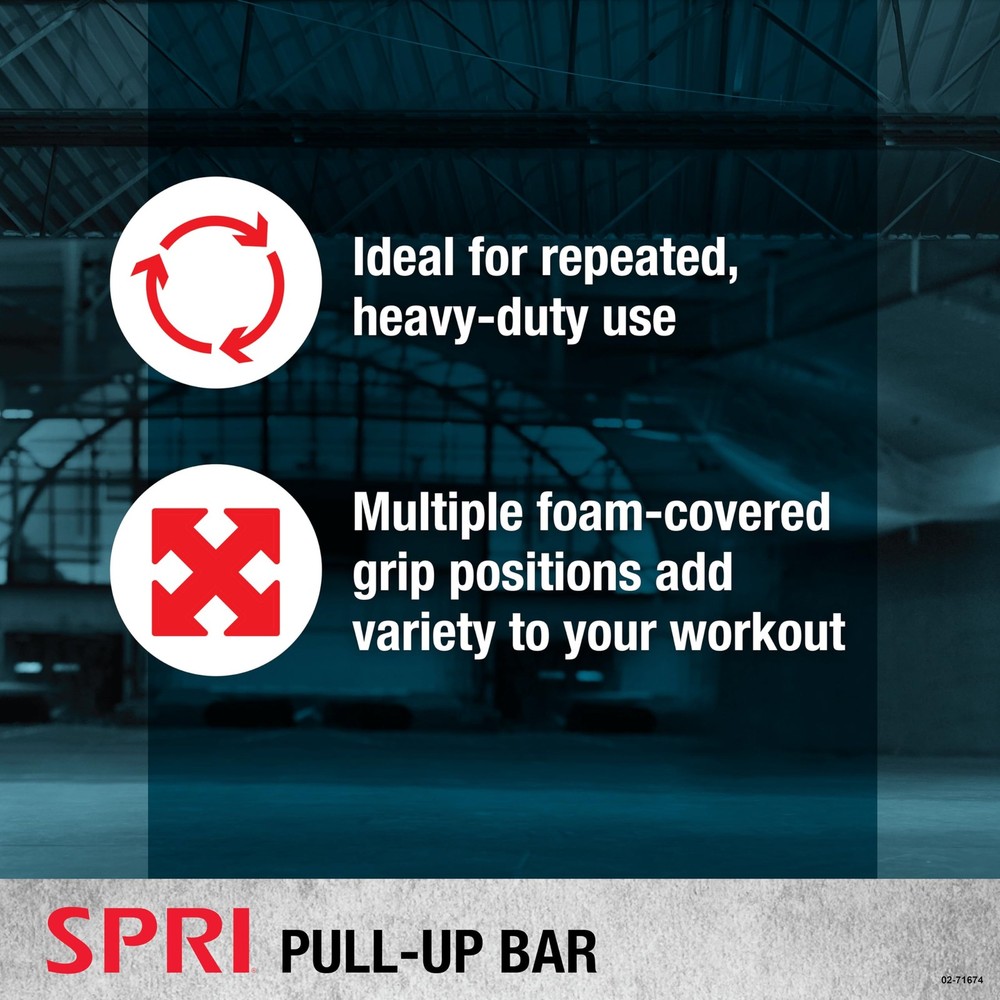 SPRI Pull Up Bar - 8-Grip Door Frame Mounting Pull-Up Bar for Versatile Work...