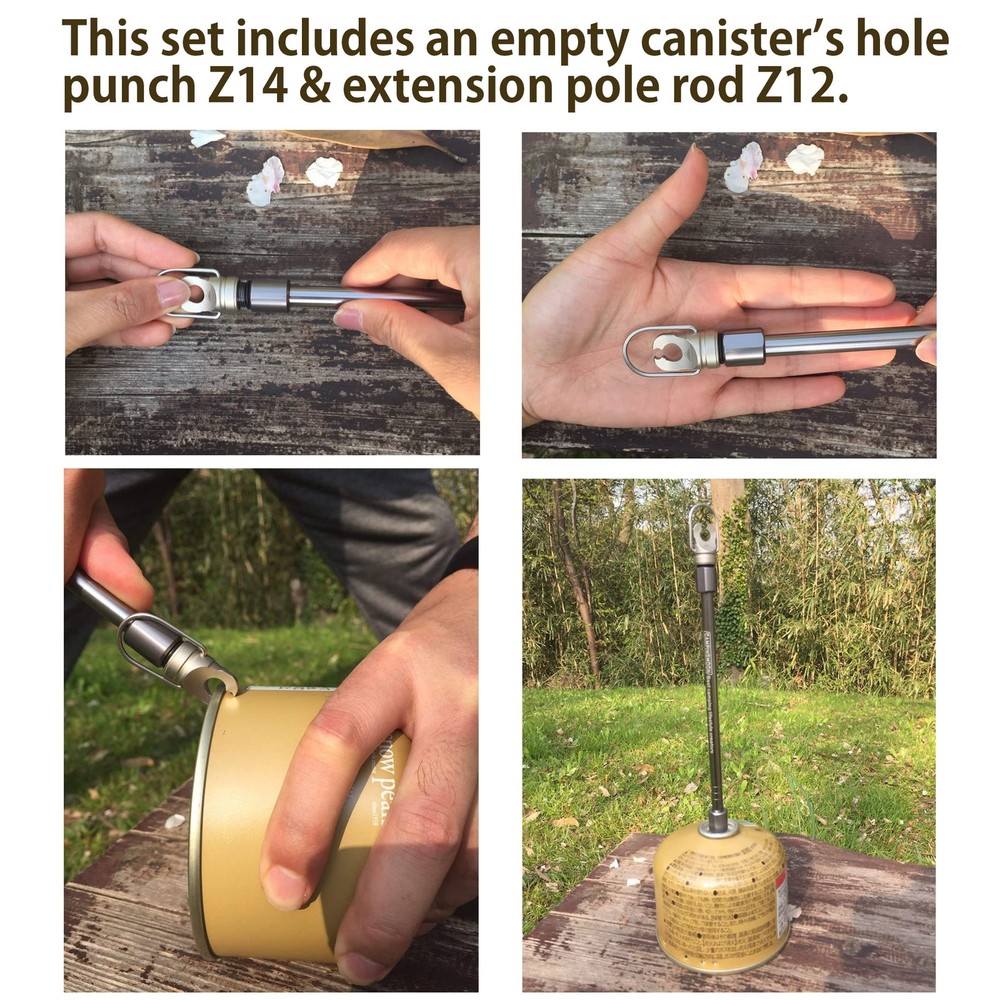 CAMPINGMOON Extension Pole Rod for Camping Lantern with Hole Punch for Empty ...