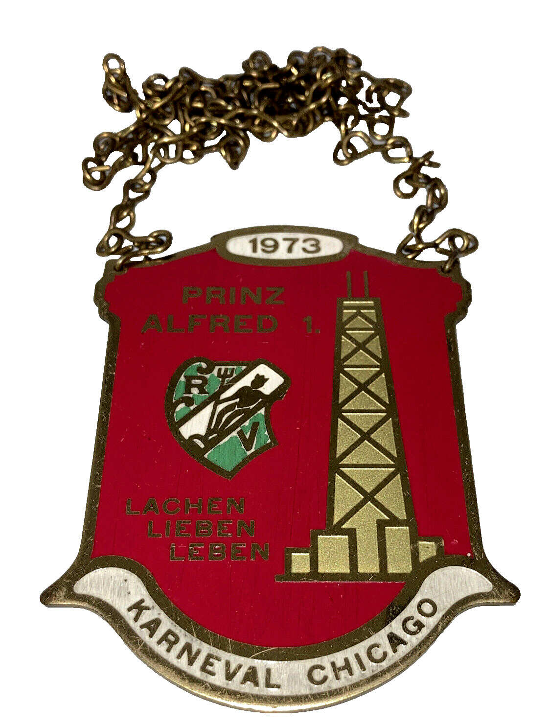 4 vintage Rhein Verein RV Chicago Karneval 1970 -1974 metal order medal