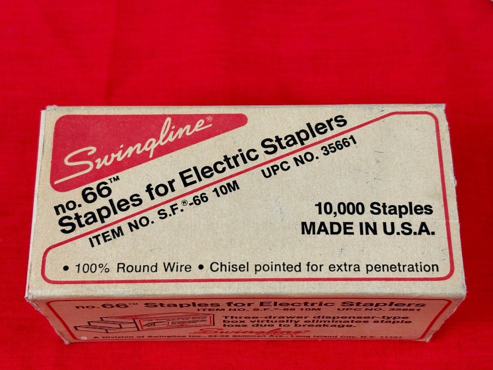 Swingline Electric Staples #66; 3 Layer Box; Chisel Point; Approx 9000 stapl
