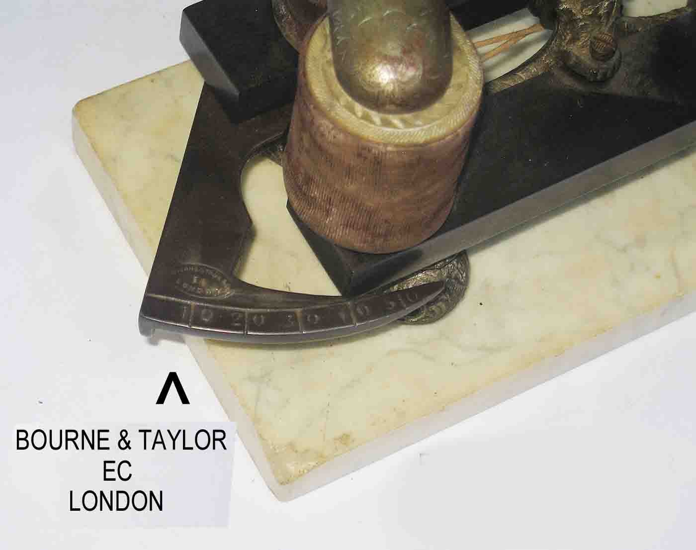 c1850 Marble Base QUACK MEDICAL Electricity GENERATOR by BOURNE & TAYLOR -LONDON