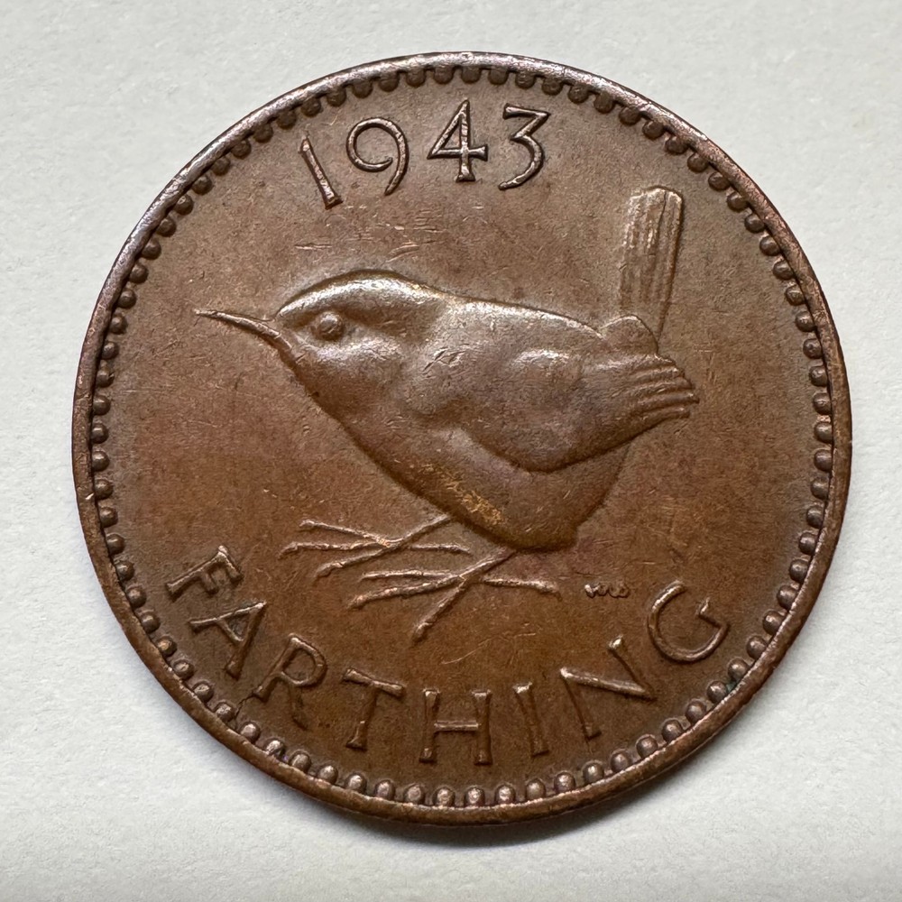 1943 UK 1 Farthing - Coin #D-020