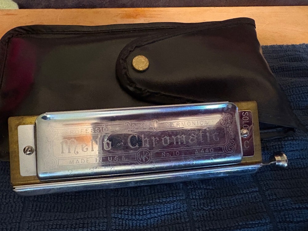 5 vintage Harmonicas. Beautiful instruments