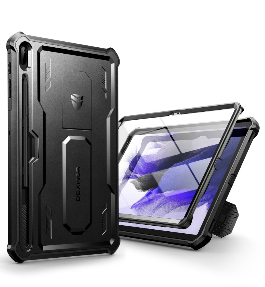 Dexnor for Samsung Galaxy Tab S7 FE Case with Pen Holder Heavy Duty Shockproof