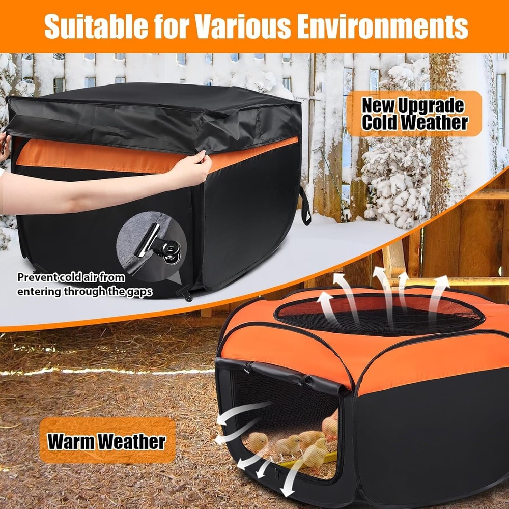 Brooder Box for Chick, 6-in-1 Chick Starter Kit, Includes Brooder Heating Plate