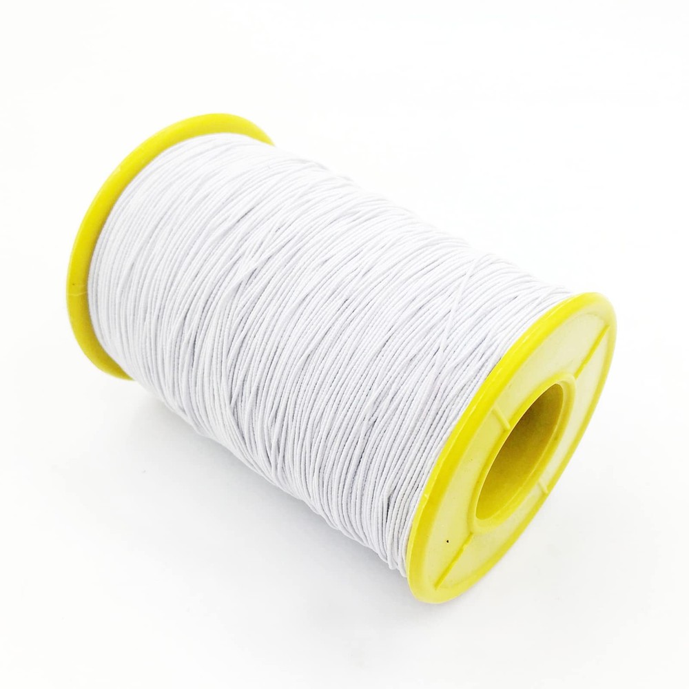 Amaney 500m 0.5mm White Elastic Cord Beading Threads Stretch String Fabric Cr...