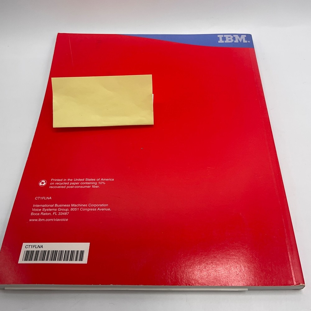IBM ViaVoice for Windows Release 10 Standard Edition CD Software Manual 2002
