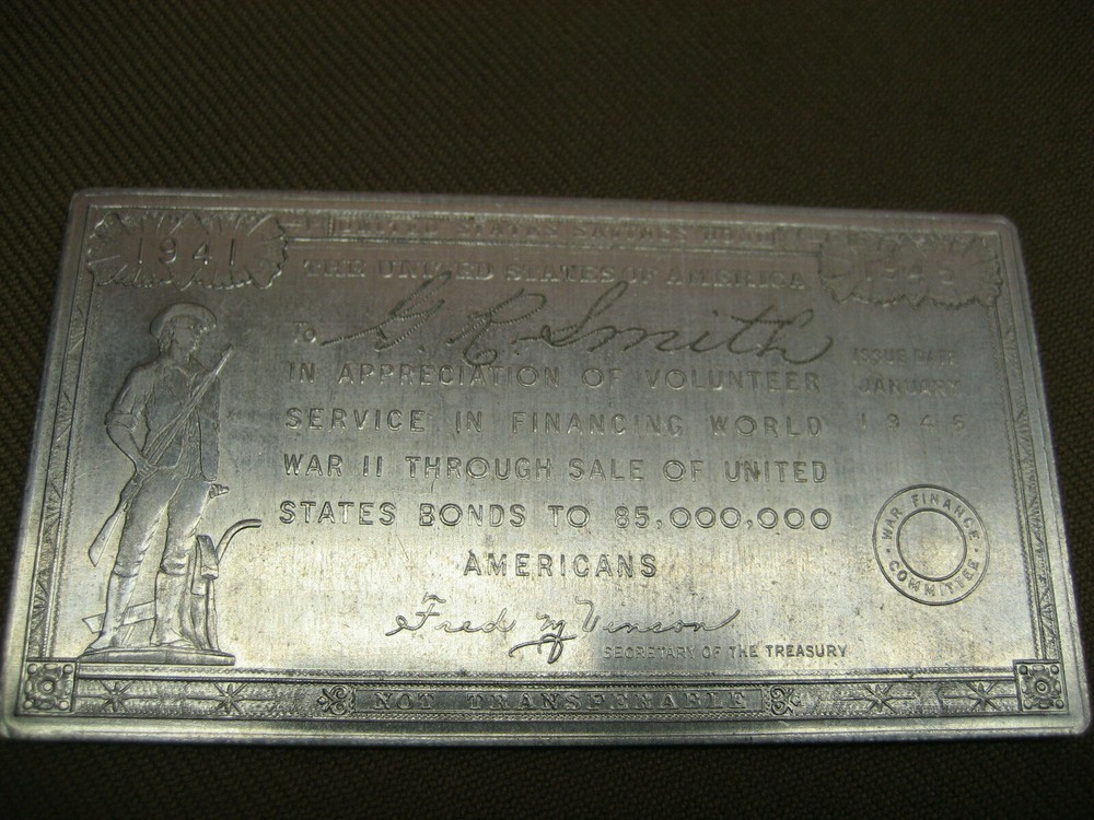 US ARMY MILITARY WWII DOG TAG CHARLES L SMITH T54 Savings Bond Plate & Old Paper