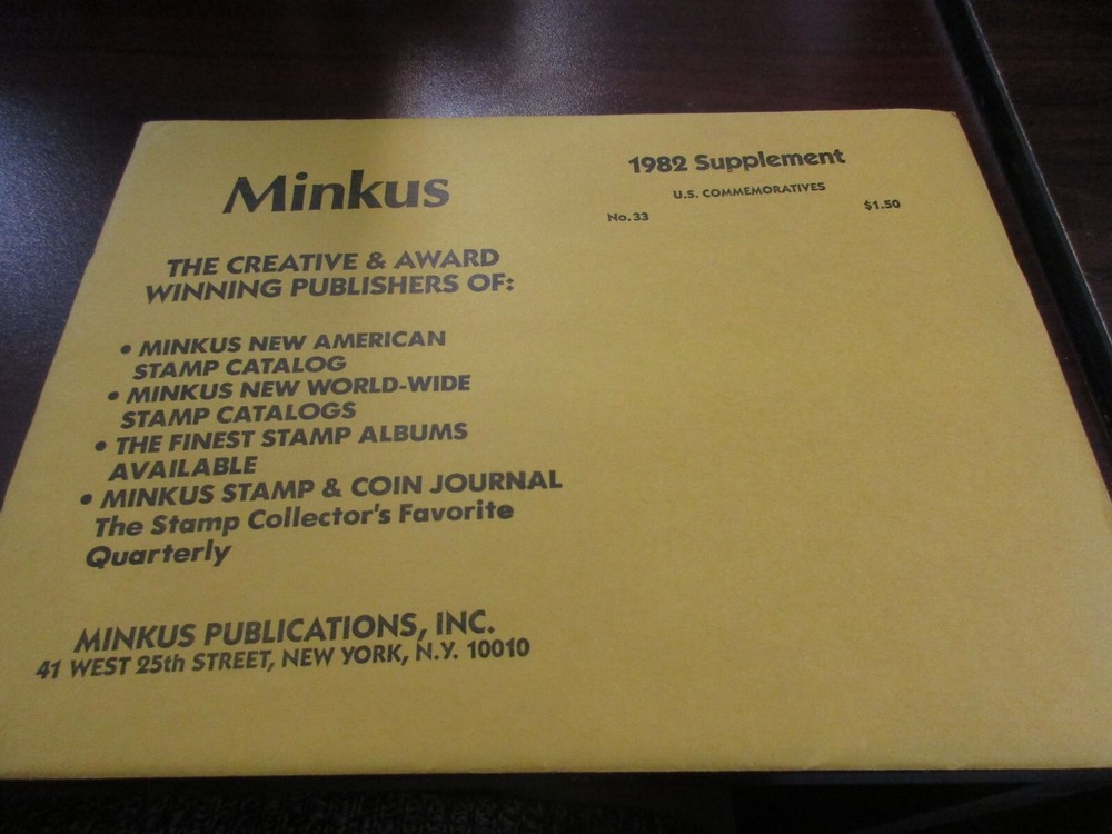 "MINKUS"  SUPPLEMENT  1982 U.S. COMMEMORATIVES  NO.33   W/FREE SHIPPING!!!