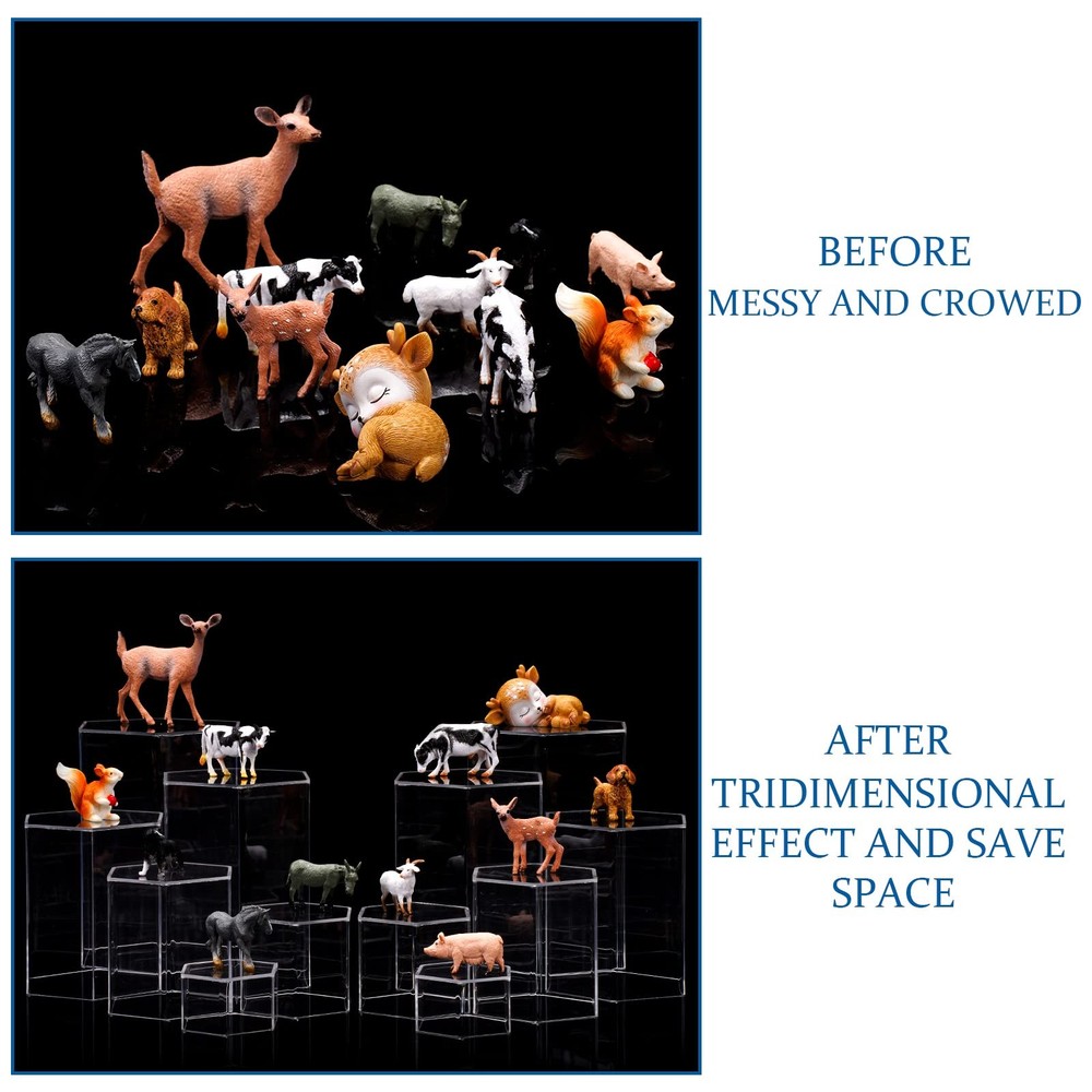 Jetec Hexagonal Jewelry Display Risers Hexagonal Market Display Risers Stands Ac