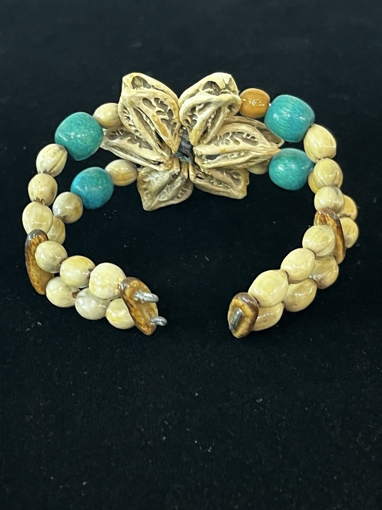 Shell Flower Wrap Cuff Bracelet Boho Retro Handmade