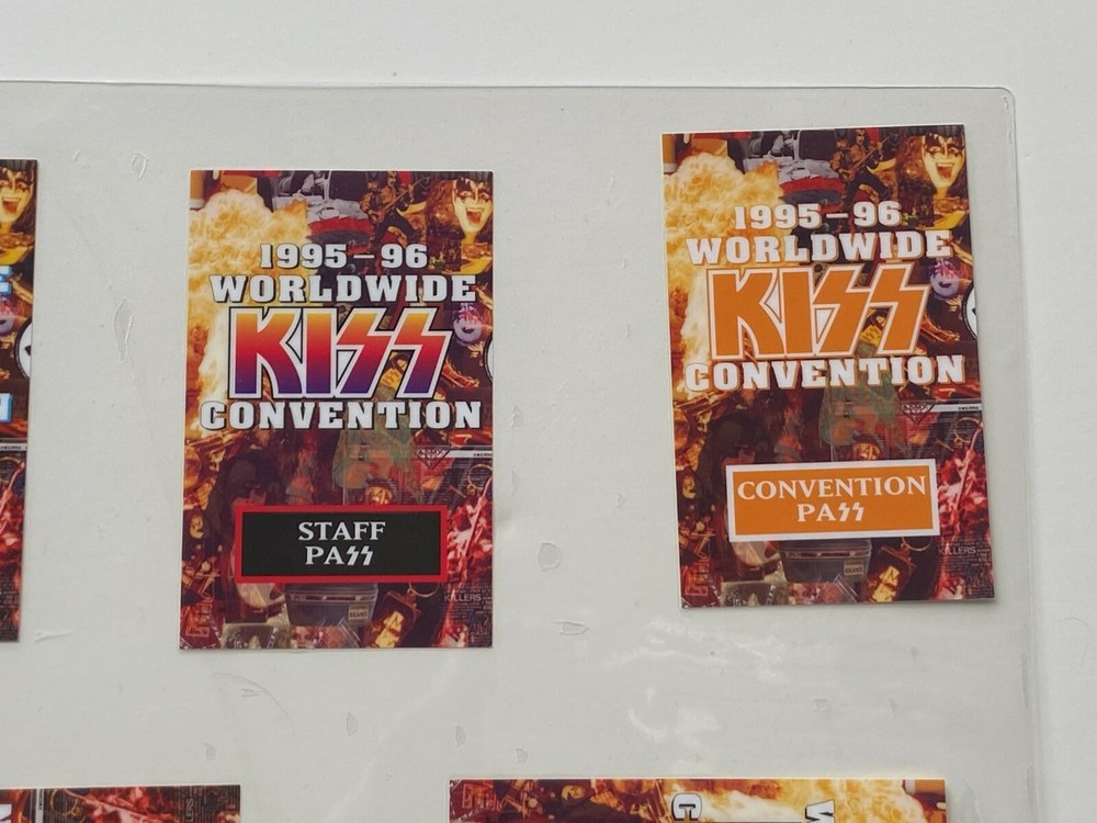 KISS Laminate Pass UNCUT SHEET Convention Concert Tour Management Staff Vintage