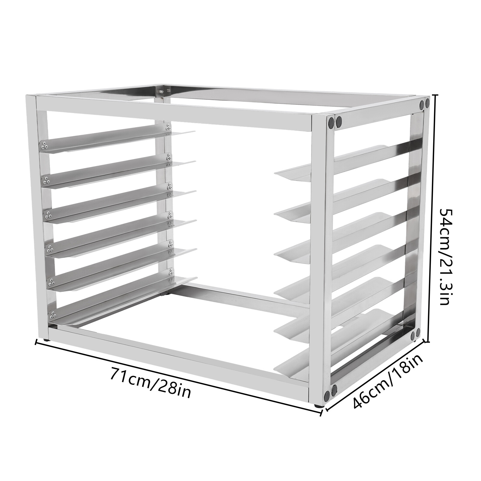 6 Tires End Load Half Height Bakery Bun Dough Baking Sheet Pan Rack Commercial