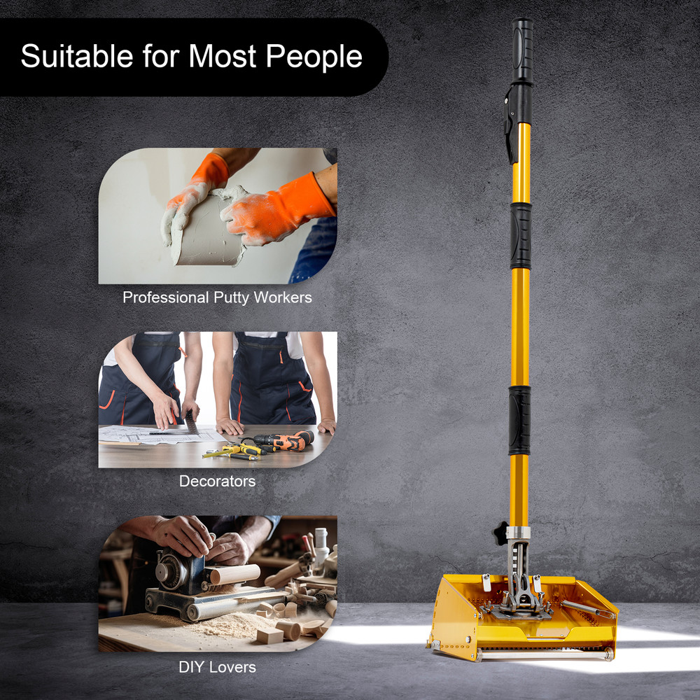 10" Drywall Taping Tools Flat Finishing Box Set w/ 40''-64'' Extendable Handle