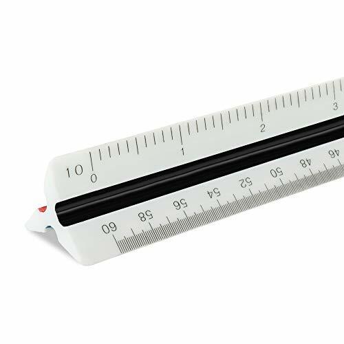 Engineer Triangle Scale Ruler 12 Inch With Etched Markings In Fully Divided