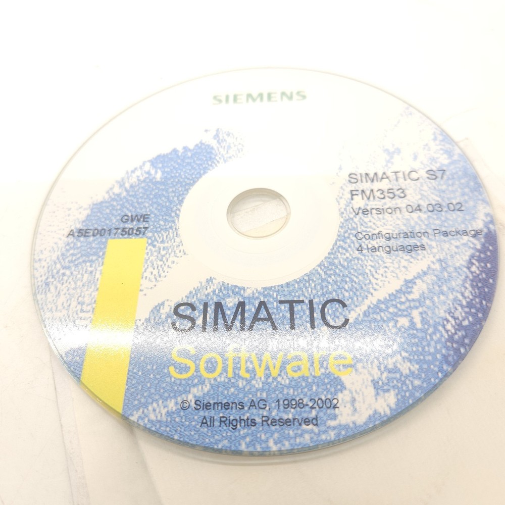 Siemens SIMATIC S-7 FM 353 Software CD Version 04.07.02 Configuration Package