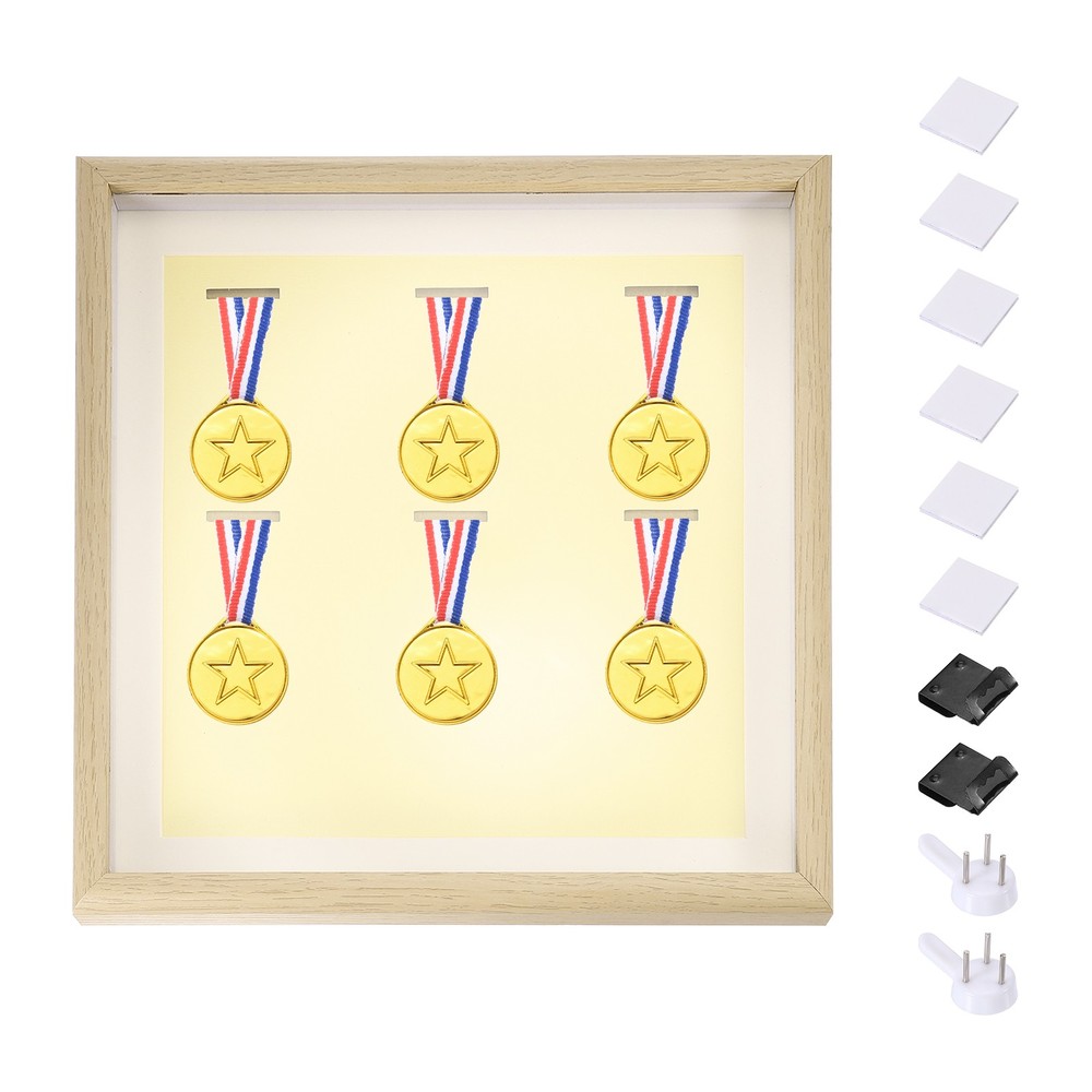13x13" Shadow Frame with Dots and 6 Stickers, White