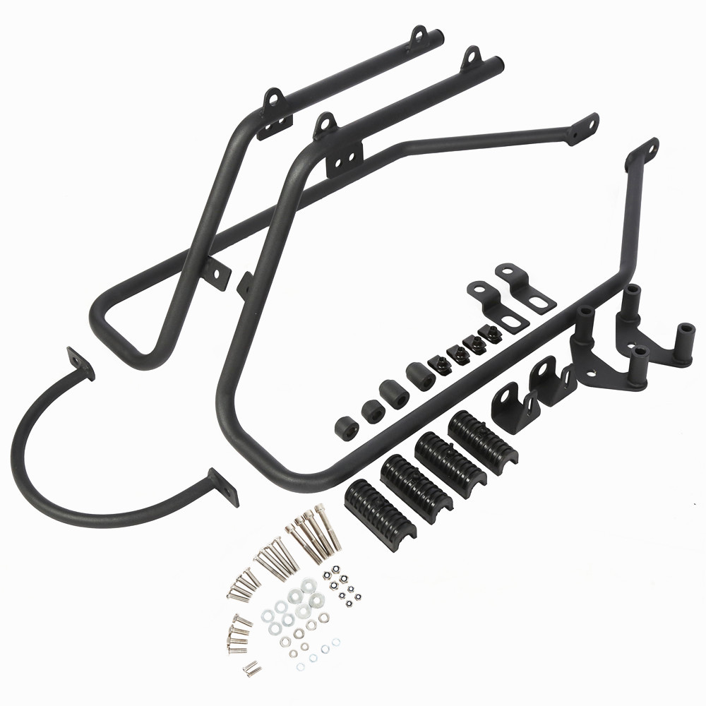 For Harley Sportster 04-14 Black Hard Saddlebags Saddle Bag&Conversion Brackets