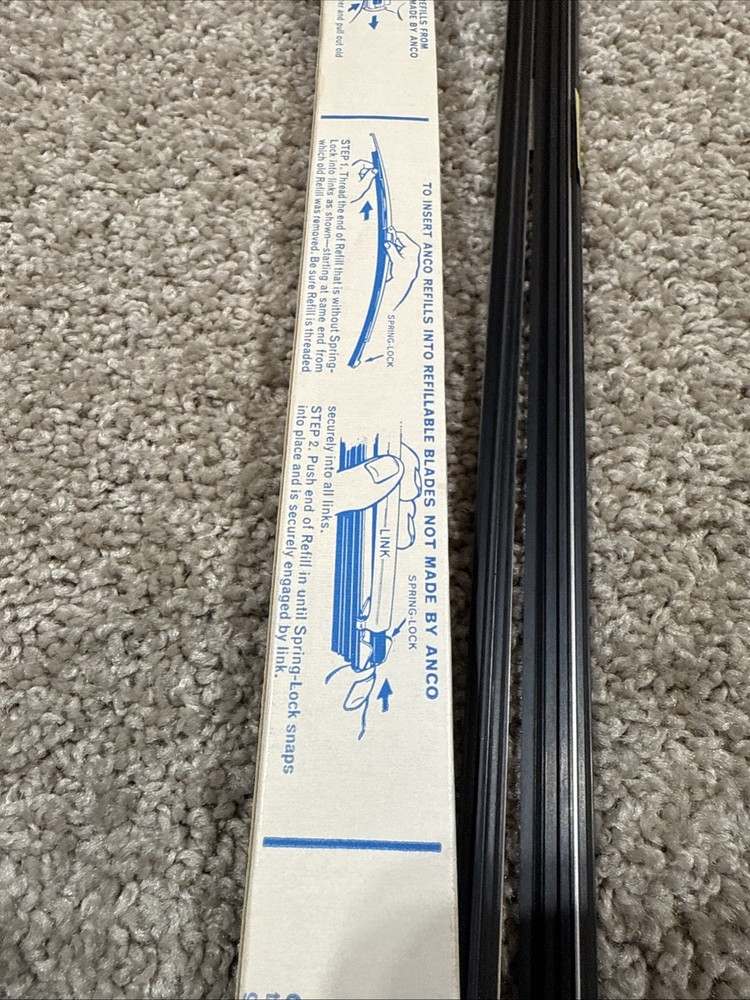 NOS ANCO 19” Replaceable refills Wiper Blades Rainmaster #6019 Pair