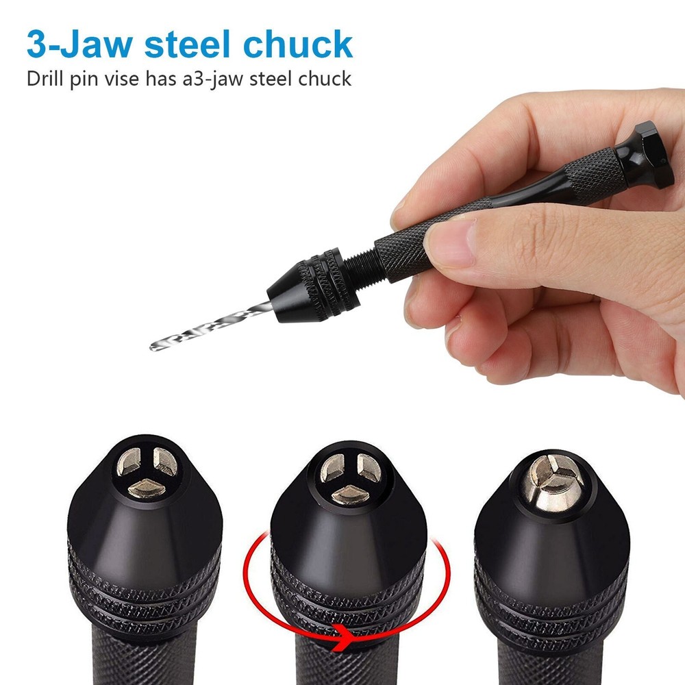Mini Micro Hand Rotary Tools Set 31PCS Precision Pin Vise Hobby Micro Drill Bits