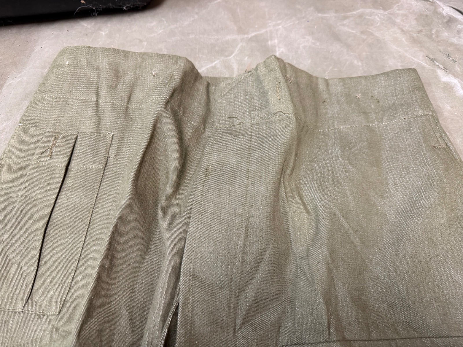 WWII BRITISH ARMY P1937 P37 SUMMER DENIM BATTLEDRESS FIELD TROUSERS-SIZE 3XL