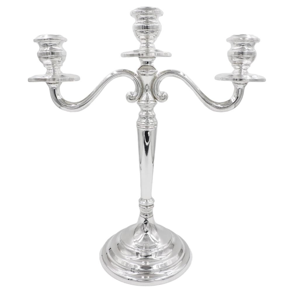Solid Silver Three Armed Candelabra
