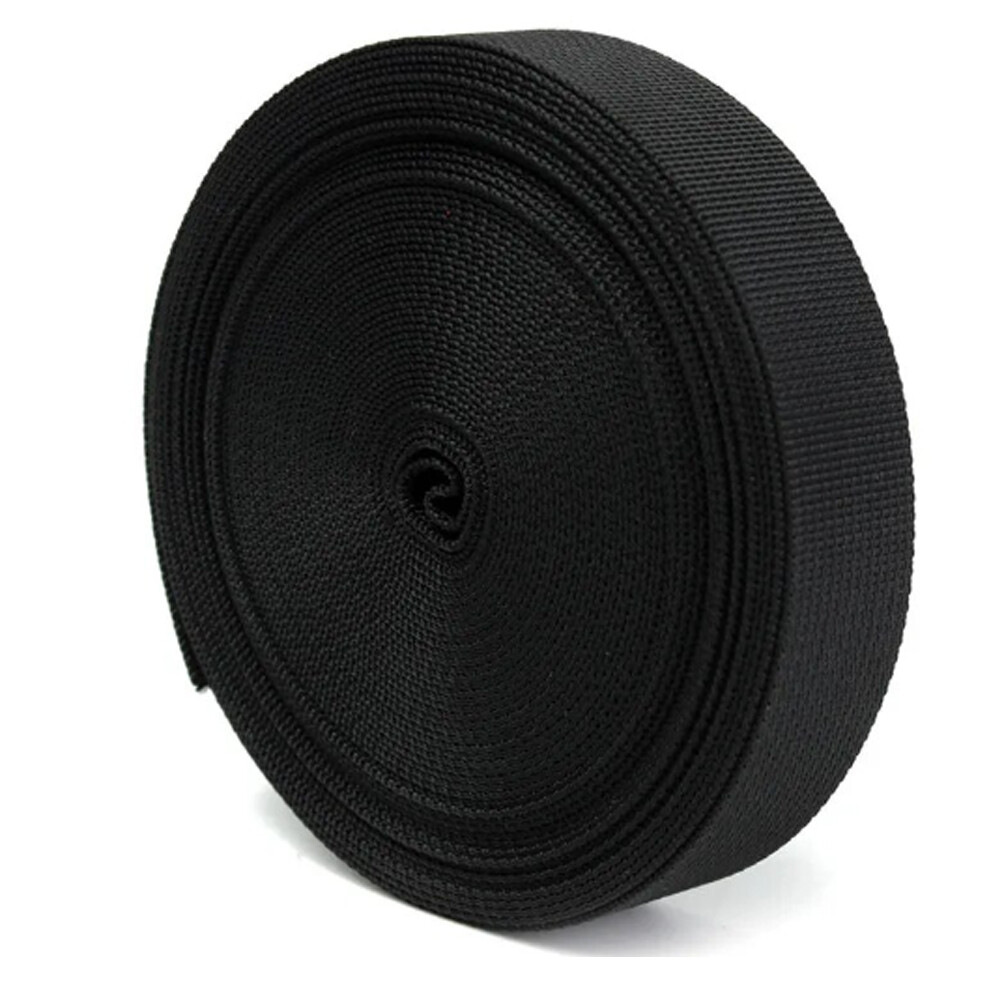 22 Yards 1inch Wide Black Nylon Heavy Webbing Strap Heavy Duty Sturdy