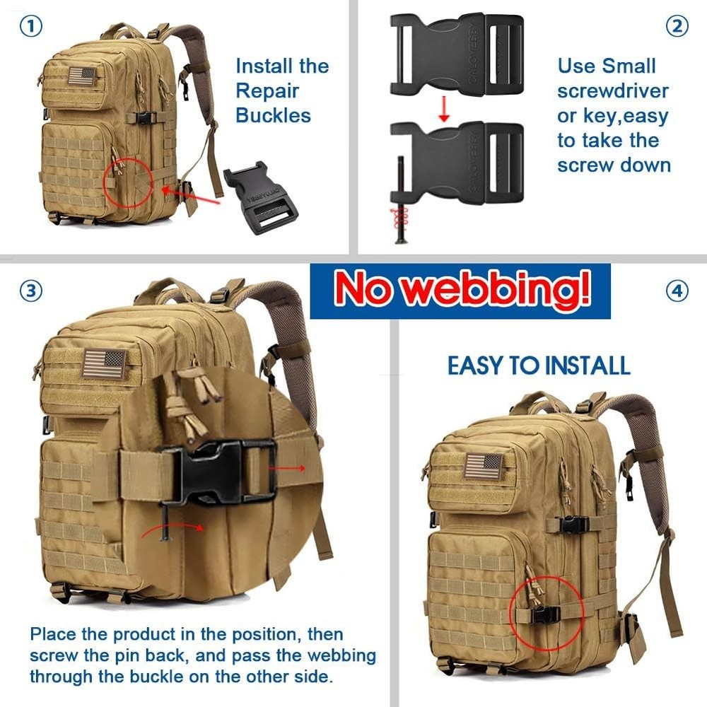 Field Repair Buckle Adjustable Plastic Strap Release
